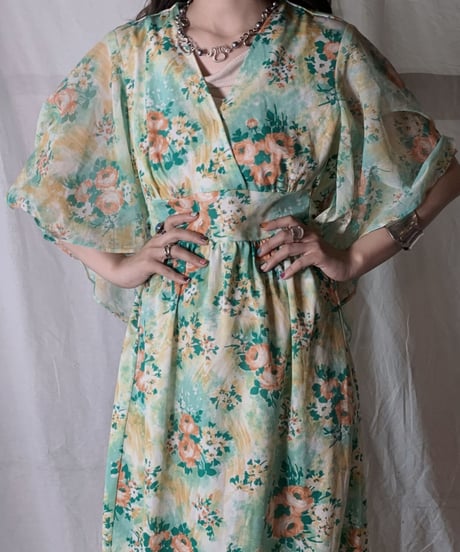【USED】 Flower Patterned N/S Dress/210630-033