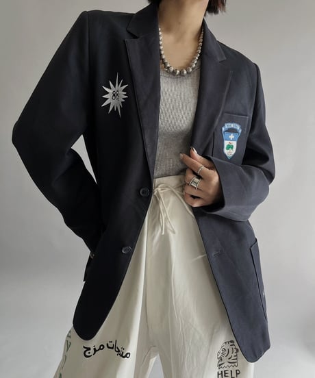 【Mashup Products】 Silk Screen School Jacket/  240217-015