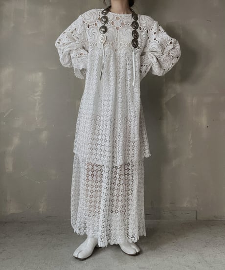 【RE;CIRCLE】 RE Crochet L/S One-piece⑤/20220317-025