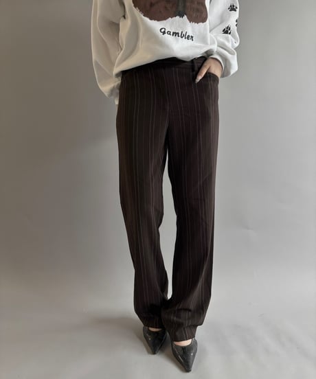 【USED】  Stripe slacks / 250927-004