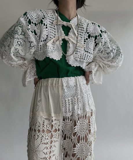 【RE;CIRCLE】 RE Crochet Lace Patchwork Bolero / 220526-033
