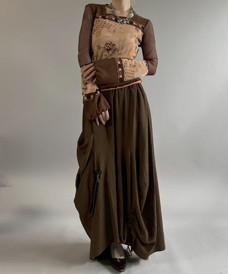 【USED】 Drawstring Design Long Skirt /260502-018