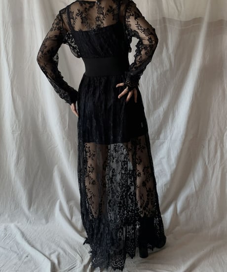 【USED】 Flower Patterned Lace EURO Dress/210414-013
