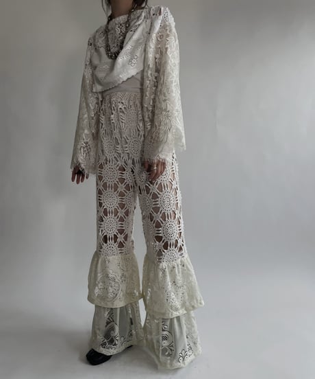 【RE;CIRCLE】 RE Crochet Lace Drawcord Top / 220526-031
