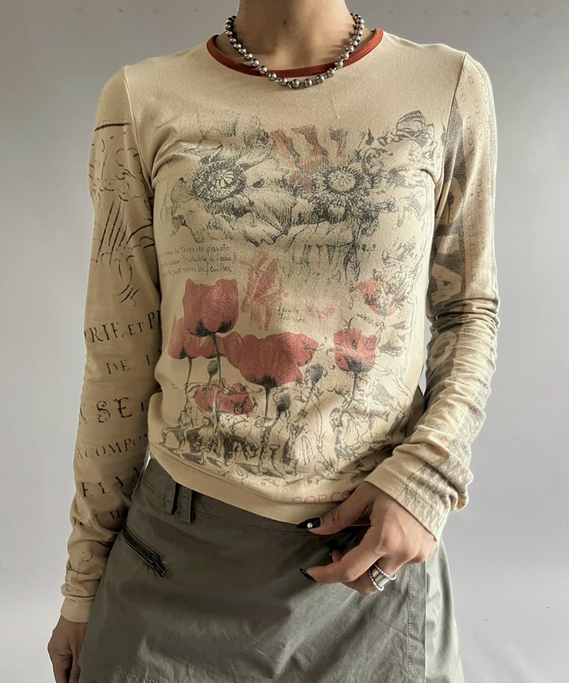 USED】 Cop.Copine Flower Print Body Top /25101