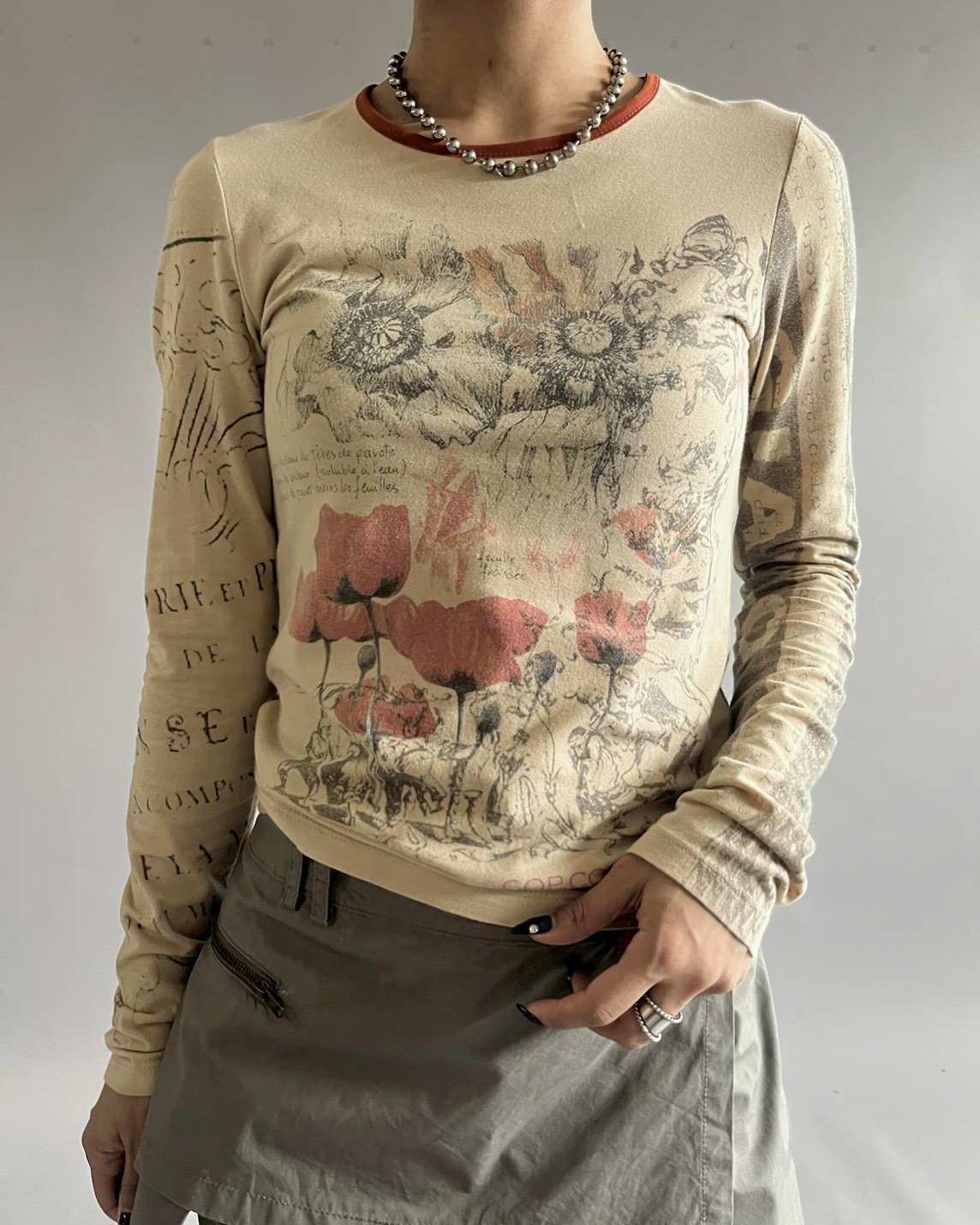 USED】 Cop.Copine Flower Print Body Top /25101