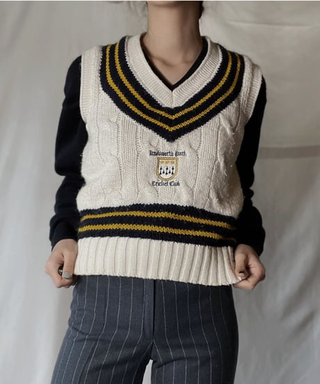 【USED】  Cable Knit Vest/220127-018
