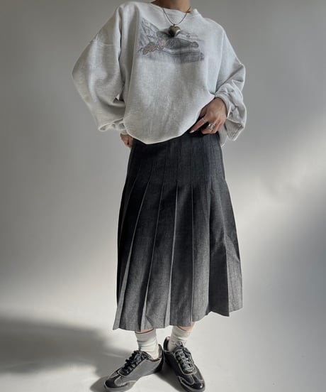 【USED】 Wool Pleats Skirt/250118-025