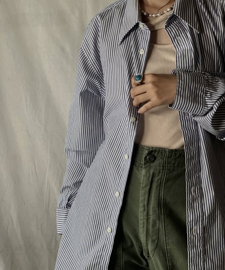 【USED】 Clistian Dior L/S Strip Shirt/210624-022
