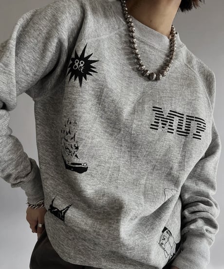 【Mashup Products】 Silk Screen Made in USA I.C.U L/S Sweat top /  240217-018