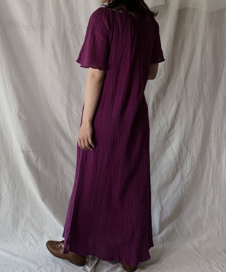 【USED】 White Cotton Open Front Dress /210421-022