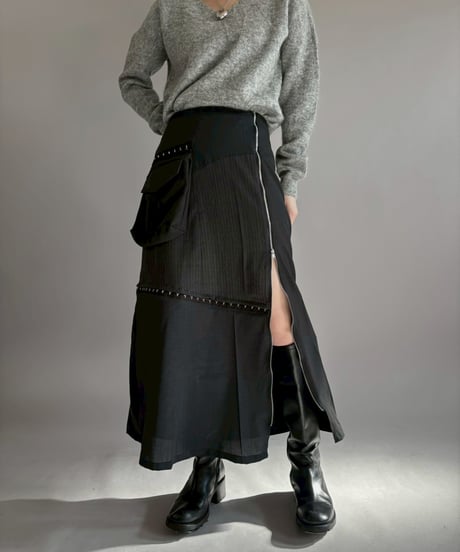 【RE;CIRCLE】 RE Suit Asymmetry Long Skirt / 260129-007