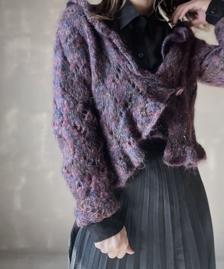 【USED】　Crochet Knit Cardigan/ 220220-040