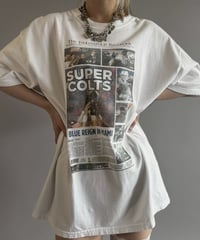 【USED】 07's Hanes American Football Newspaper T-Shirt / 260607-026