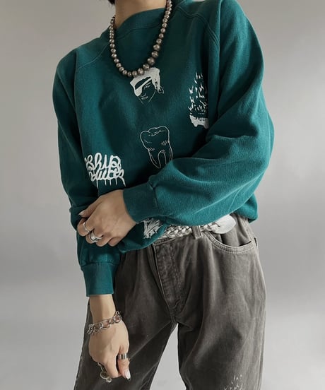 【Mashup Products】 Silk Screen Hanes L/S Sweat top /  240217-020