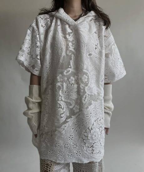 【RE;CIRCLE】 RE Crochet Lace S/S Hoodie / 220427-026