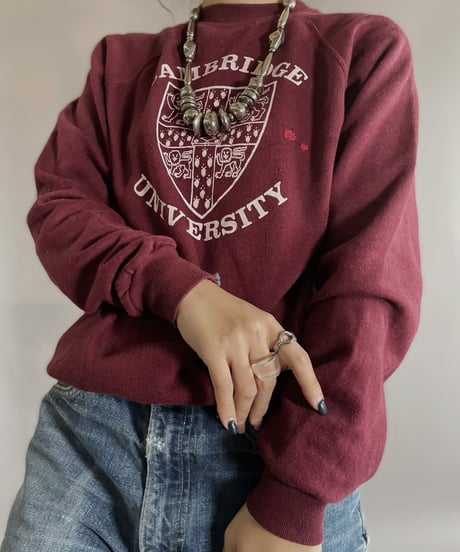 【MEND】 Sweatshirt 'Cambridge University' Wine Red / 221203-010