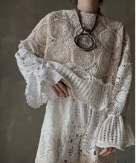 【RE;CIRCLE】 RE Crochet Patchwork L/S Top⑥/20220317-011