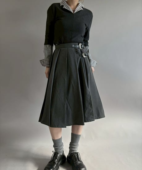 【RE;CIRCLE】 RE Suit Pleats Wrap Skirt/ 260108-013