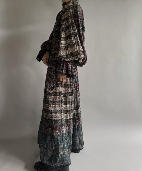 【RE;CIRCLE】 RE Indian Cotton Balloon Sleeved One-piece / 220901-008