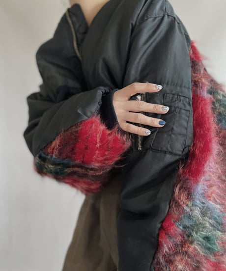 【RE;CIRCLE】 RE Short MA-1 Mohair Jacket Black / 230112-023