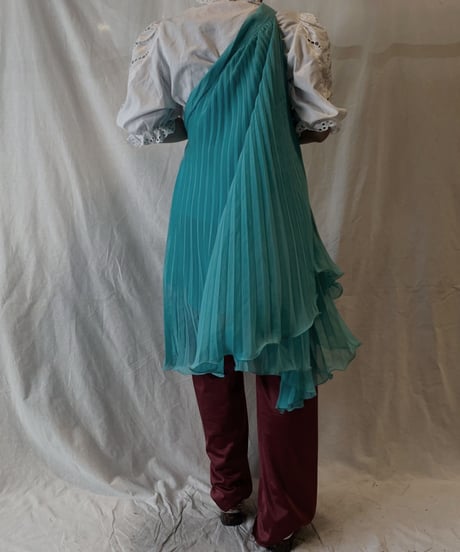 【USED】Poly No Sleeve Pleats Dress/210217-054