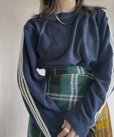 【USED】 Line Sweat Shirt Navy / 230105-023