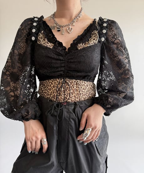 【USED】 Lace Pattern Bolero Top  /250322-018