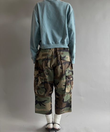 【USED】 Military Camouflage Cut Off Paint Pants /250925-010