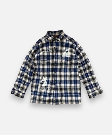 【Mashup Products】 Silk Screen Cotton 100% Check patterned Shirt/  240217-010
