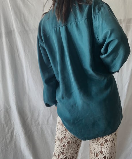 【RE;CIRCLE】 RE Lace Up Silk Pullover Shirt①/210611-011
