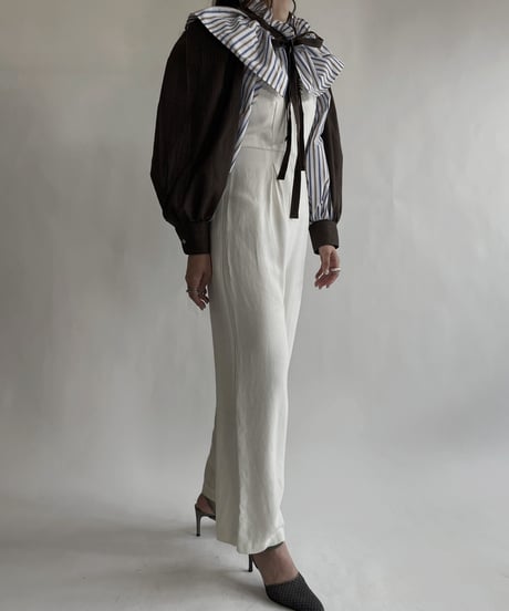 【RE;CIRCLE】 RE Striped Shirt Detachable Collar + Bolero / 220609-009