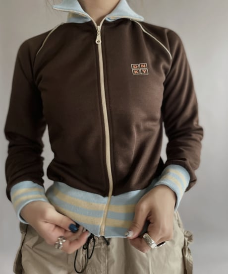 【USED】 DKNY Zip-up Top Brown / 230128-026
