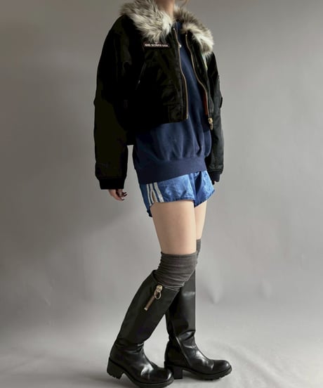 【RE;CIRCLE】  RE MA-1 Patched Fur Collar Short Jacket Black/ 251120-006