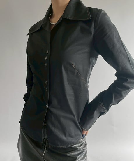 【USED】 Cop.Copine Open-Collar Design Shirt  /251014-047