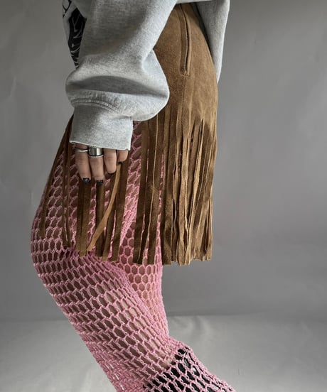 【USED】 Suede Fringe Skirt / 241214-013