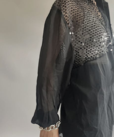 【USED】 L/S Spangle Sheer Shirt / 230722-012