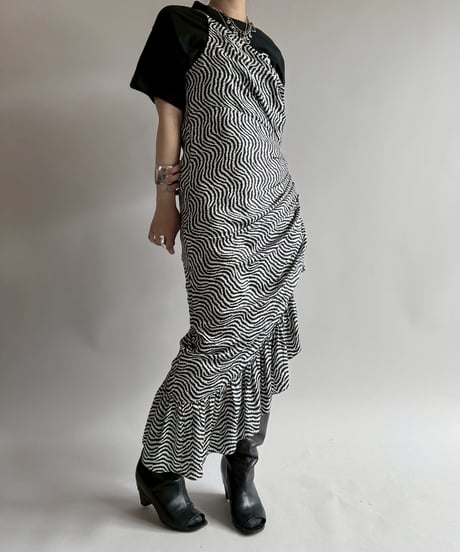 【USED】 Zebra Pattern Camisole Long One-Piece   /250412-031