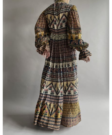 【RE;CIRCLE】 RE Indian Cotton Balloon Sleeved One-piece / 220901-007