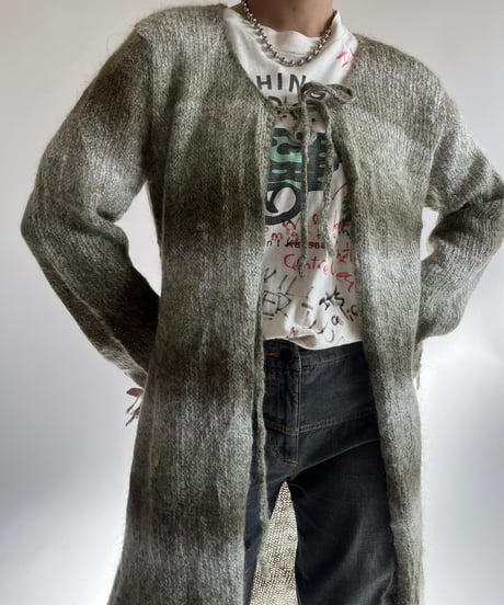 【USED】 Mohair Knit Gown Coat /250104-042