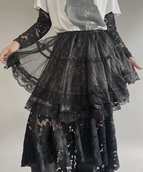 【USED】 Sheer Poly Skirt / 230701-016