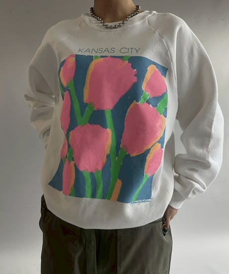 【USED】 80~90's Fruit of the Loom KANSAS CITY Sweat  /251012-006