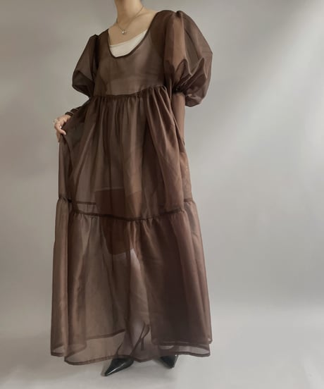 【RE;CIRCLE】 RE Sheer Puff Sleeve One-piece / 230706-004
