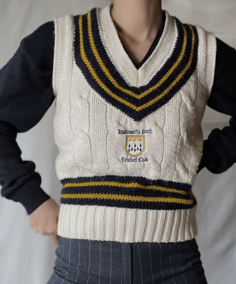 【USED】  Cable Knit Vest/220127-018
