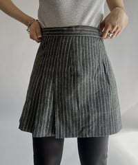 【USED】 Stripe Patterned Mini Skirt/  240224-026