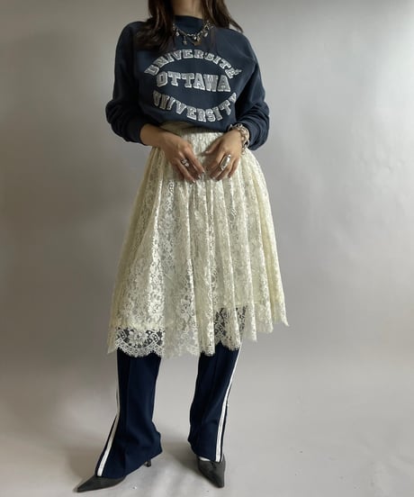 【USED】 Lace Patterned Sheer Skirt/ 240921-027