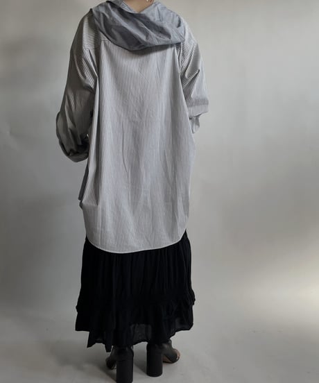 【RE;CIRCLE】 RE Stripe Shirt Mexican Hoodie / 220423-031