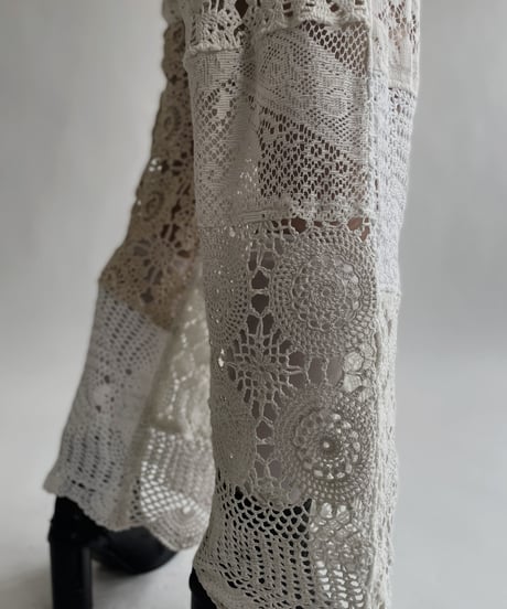 【RE;CIRCLE】 RE Crochet Lace Patchwork Pants / 220526-029