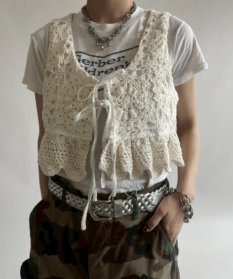 【RE;CIRCLE】RE Crochet Short Vest / 250515-006