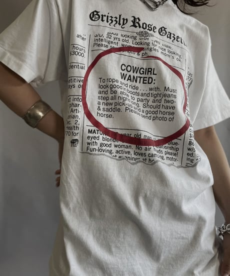【USED】 Made in USA Grizzly Rose Gazette T-shirt / 230520-003